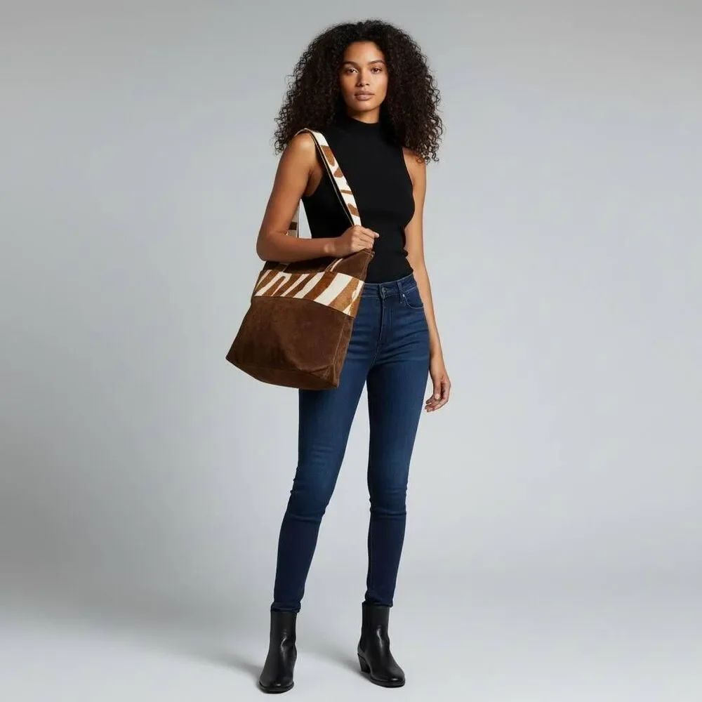 Cowhide tote bag